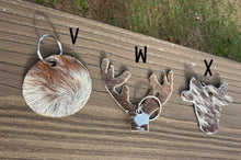 Load image into Gallery viewer, Genuine Hair-On-Hide Keychain – Single-Sided Cowhide Shapes