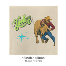 Load image into Gallery viewer, Baha Ranch The Last Roundup Steer Wrestler Velvety Soft Throw Pillow Cover Made in America
