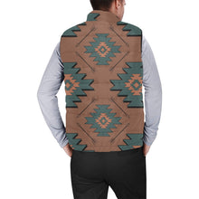 Load image into Gallery viewer, Teal Aztec Men's Puffy Vest