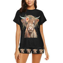 Load image into Gallery viewer, Highland Calf Women's Western Top and Short Pajama Set