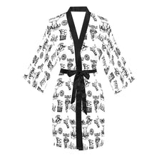 Load image into Gallery viewer, Cowboy Print Western Satin Kimono Robe