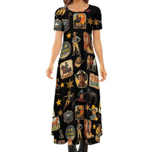 Load image into Gallery viewer, Vintage Cowboy Collage Western Dress