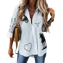 Load image into Gallery viewer, Baha Ranch Deep in the Heart of Texas Graphic Button Up Western Blouse