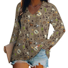 Load image into Gallery viewer, Baha Ranch Western Print Long Sleeve Top