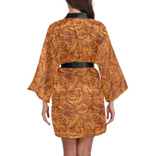 Load image into Gallery viewer, Tooled Leather Print Women's Lounge Kimono Robe