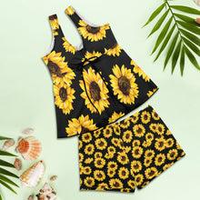 Load image into Gallery viewer, Sunflowers Tankini & Boy Shorts Swim Set