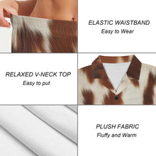 Load image into Gallery viewer, Baha Ranch Cow Print Women's Pajama Set Made in America