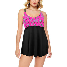 Load image into Gallery viewer, Pink Lightning Bolt Swim Dress & Shorts Set