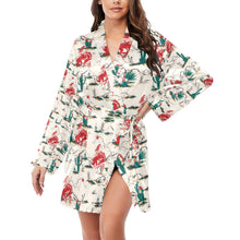 Load image into Gallery viewer, Desert Rodeo Women's Long Sleeve Belted Satin Feel Dressing Lounge Robe