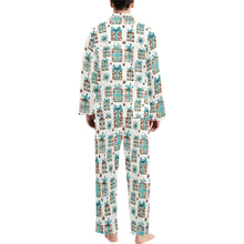 Load image into Gallery viewer, Turquoise Christmas Presents Men's Western Pajamas