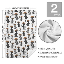 Load image into Gallery viewer, Cowboy Cactus Set of 2 Kitchen Dish Towels Made in America