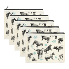 Load image into Gallery viewer, Cattle Brands Cosmetic Bag Pack of 5 Made in America