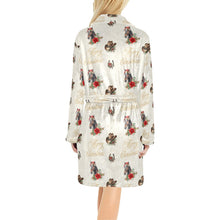 Load image into Gallery viewer, Christmas Horses Western Fleece Bathrobe