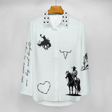 Load image into Gallery viewer, Baha Ranch Deep in the Heart of Texas Graphic Button Up Western Blouse