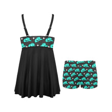 Load image into Gallery viewer, Turquoise Hat Swim Dress & Shorts Set