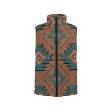 Load image into Gallery viewer, Teal Aztec Men's Puffy Vest