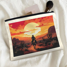 Load image into Gallery viewer, Baha Ranch Western Cowboy Sunset Cosmetic Bag Pack of 5 Made in America