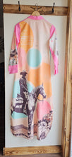Load image into Gallery viewer, Baha Ranch Retro Pop Western Desert Cowboy Button Up Shirt Dress Duster