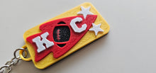 Load image into Gallery viewer, Set of 3 3D Print Chiefs Arrowhead Kc Kansas City Football Keychains Made in America