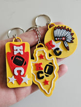 Load image into Gallery viewer, Set of 3 3D Print Chiefs Arrowhead Kc Kansas City Football Keychains Made in America