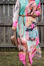 Load image into Gallery viewer, Baha Ranch Retro Pop Western Desert Cowboy Button Up Shirt Dress Duster