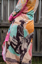 Load image into Gallery viewer, Baha Ranch Retro Pop Western Desert Cowboy Button Up Shirt Dress Duster