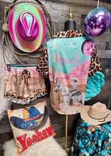 Load image into Gallery viewer, Baha Ranch Retro Pop Western Howdy Desert Cowgirl Satin Pajamas