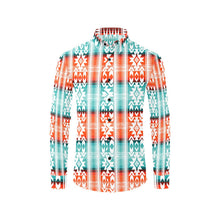 Load image into Gallery viewer, Turquoise Orange Aztec Unisex Western Button UP Shirt