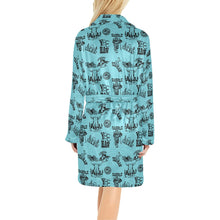 Load image into Gallery viewer, Blue Cowboy Print Western Bath Robe
