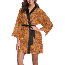 Load image into Gallery viewer, Tooled Leather Print Women's Lounge Kimono Robe