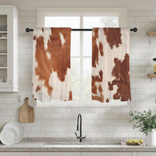 Load image into Gallery viewer, Cowhide Print Window Curtains 28"x40" (2-Piece) Made in America
