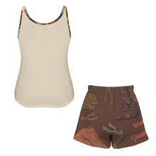 Load image into Gallery viewer, Baha Ranch Wild Horses Western Pajama Lounge Tank Shorts Set Made in America