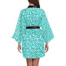 Load image into Gallery viewer, Mini Turquoise Horeshoe Women's Lounge Kimono Robe