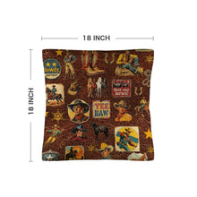 Load image into Gallery viewer, Vintage Cowboy Collage Western Throw Pillow Case Made in America