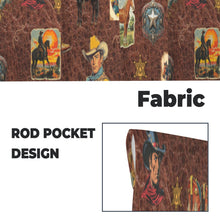 Load image into Gallery viewer, Vintage Cowboy Collage Western Curtains 28" x 40" Made in America