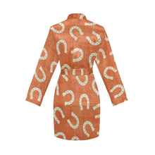 Load image into Gallery viewer, Rust Orange Women's Belted Satin Feel Dressing Lounge Robe
