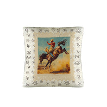 Load image into Gallery viewer, Baha Ranch Vintage Rodeo Stamp Throw Pillow Made in America