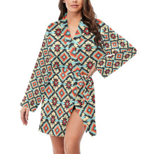 Load image into Gallery viewer, Colorado Aztec Women's Belted Satin Feel Dressing Lounge Robe