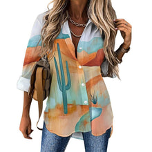 Load image into Gallery viewer, Baha Ranch Colores de Mexico Turquoise Desert Button Up Blouse