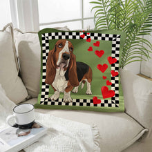 Load image into Gallery viewer, Basset Hound Throw Pillow Case Made in America