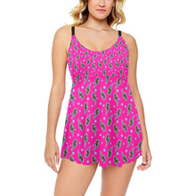 Load image into Gallery viewer, Pink Lightning Bolt Swim Dress & Shorts Set