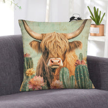 Load image into Gallery viewer, Baha Ranch Cactus Highland Velvety Soft Throw Pillow Case Made in America