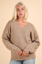 Load image into Gallery viewer, VERY J Seam Detail Drop Shoulder Hooded Sweater