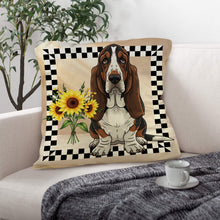 Load image into Gallery viewer, Basset Hound Throw Pillow Case Made in America