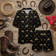 Load image into Gallery viewer, Baha Ranch Rodeo Cowboy Women's Western Short Pajama Set Made in America