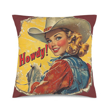 Load image into Gallery viewer, Baha Ranch Howdy Velvety Soft Pillow Case Made in America