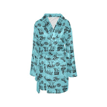 Load image into Gallery viewer, Blue Cowboy Print Western Bath Robe