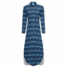 Load image into Gallery viewer, Navy Aztec Women's Western Duster Dress