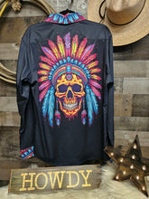 Load image into Gallery viewer, Indian Skull Unisex Western Button Up Shirt