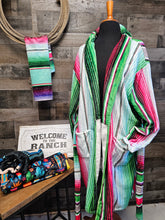 Load image into Gallery viewer, Sample Sale Turquoise Serape Women's Western Bath Robe size LARGE
